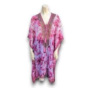 Peace Lotta Stensson Pink Tie Dye Kaftan Coverup